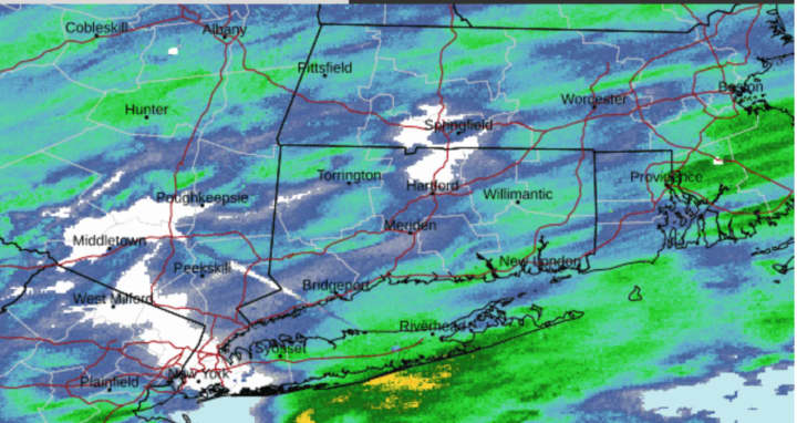 A radar image of the region at around 7 a.m. Tuesday, Jan. 16.