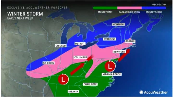 A look at the winter storm system on track for early next week.