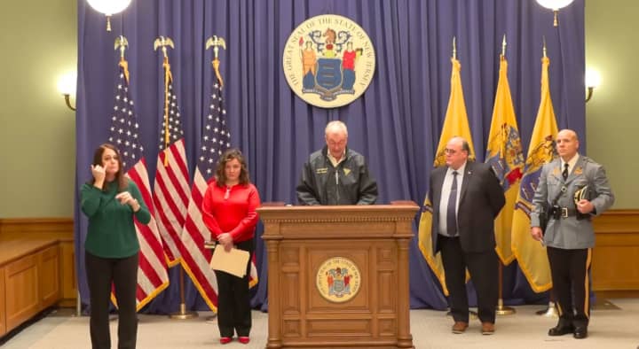 NJ Gov. Phil Murphy gives a winter storm briefing.