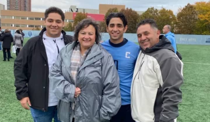NYCFC player John Denis (second from right) pictured with his family.&nbsp;