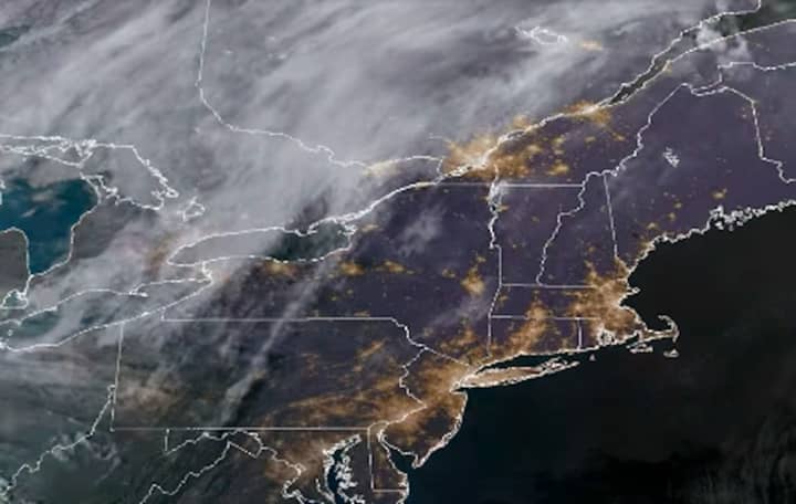 A radar image of the Northeast at around 5 p.m. Sunday, Feb. 25.