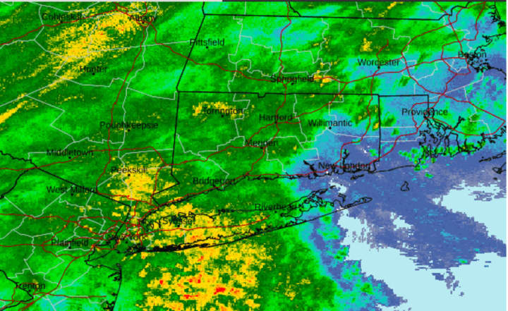 A radar image of the region at around 7 p.m. Wednesday, March 6.