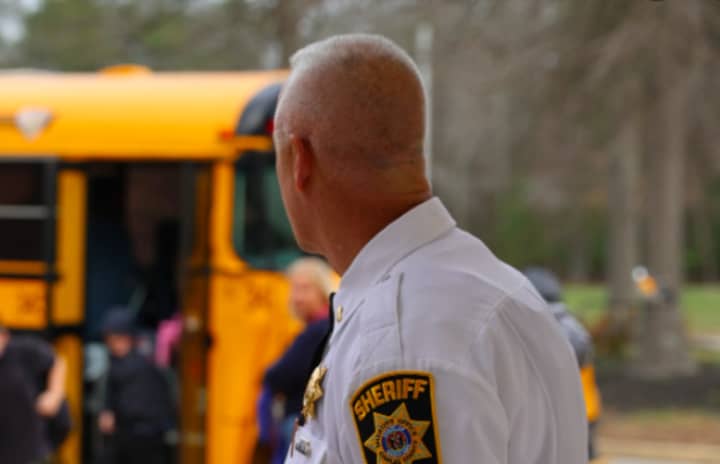 Members of the&nbsp;Charles County Sheriff's Office visit a local school.
