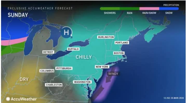 Bright and blustery conditions will mark the second half of the weekend after a potent storm dumped a widespread 3 inches or more of rain throughout the region.