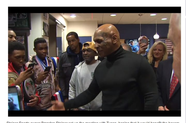 Former heavyweight boxing champion Mike Tyson appeared Thursday in New Rochelle.