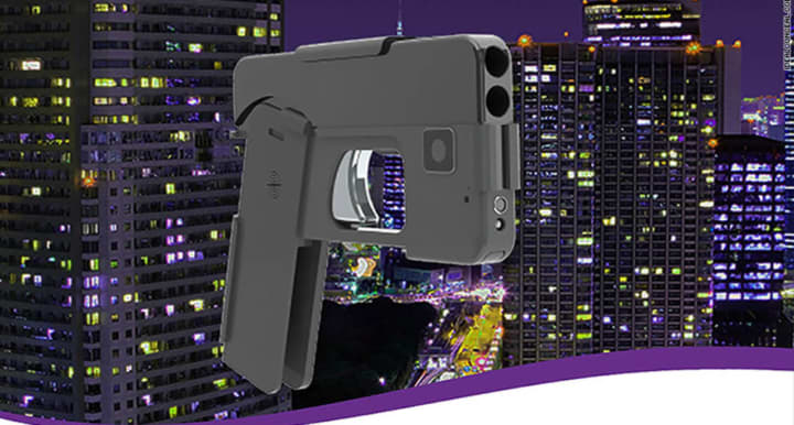 A Minnesota company is working on a 2-shot pistol that can be folded up to appear like a smartphone.