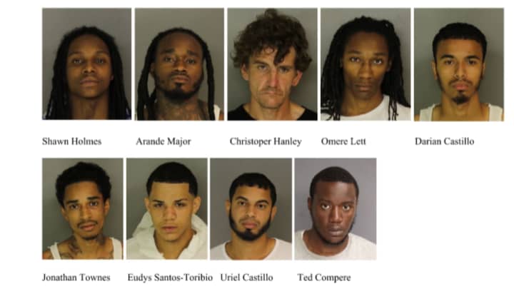 Several were arrested over the weekend in Newark on weapons and other charges.