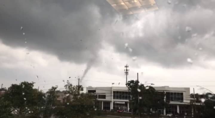 A funnel cloud formed over Springfield as a wave of storms passed through the region Wednesday