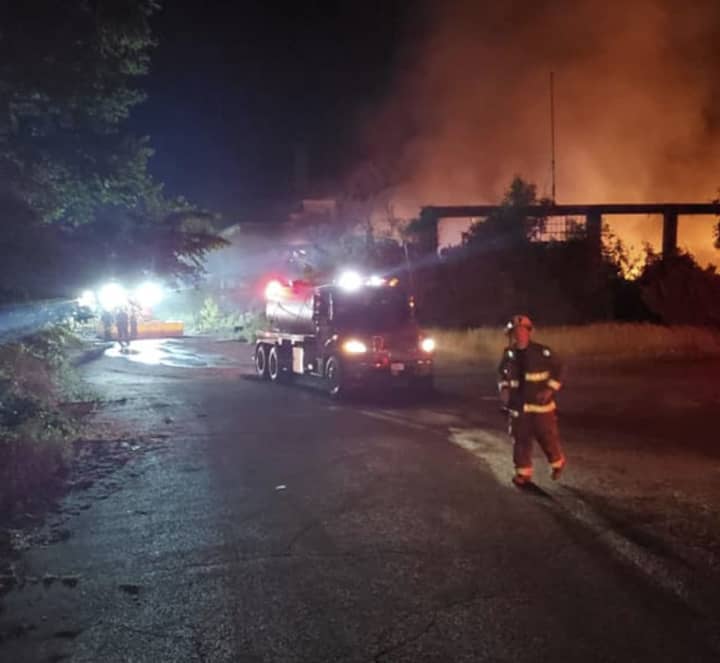 A fire ripped through the closed Strathmore Paper Mill in Russell in June. The fire is still under investigation and a $5,000 reward is being offered for information about the cause.