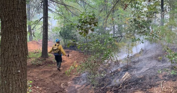 A smokey fire in the Potash Brook area of the Natchaug State Park was contained on Thursday, Sept. 17.