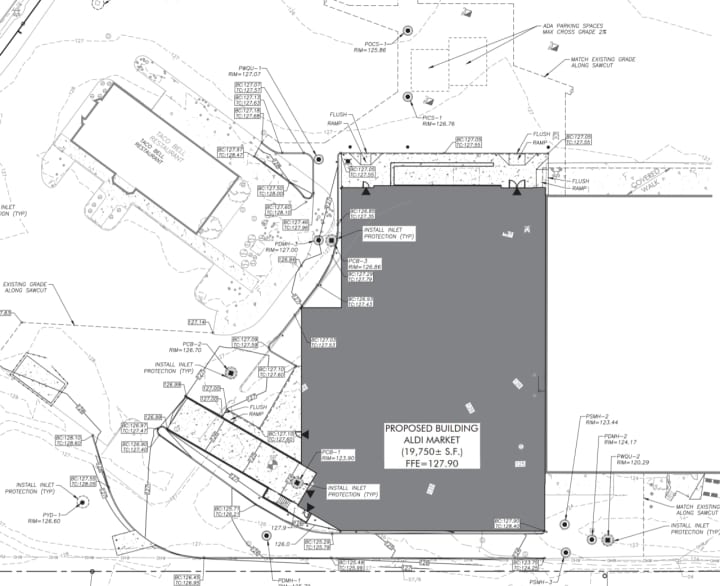 Site plan for ALDI Westfield