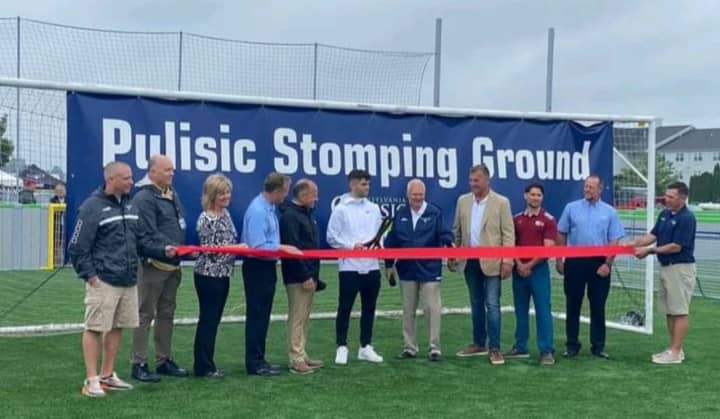 The ribbon cutting at &quot;Pulisic Stomping Grounds.&quot;