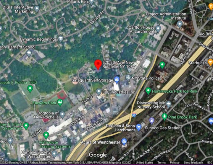 570 5th Avenue (marked in red) in New Rochelle.