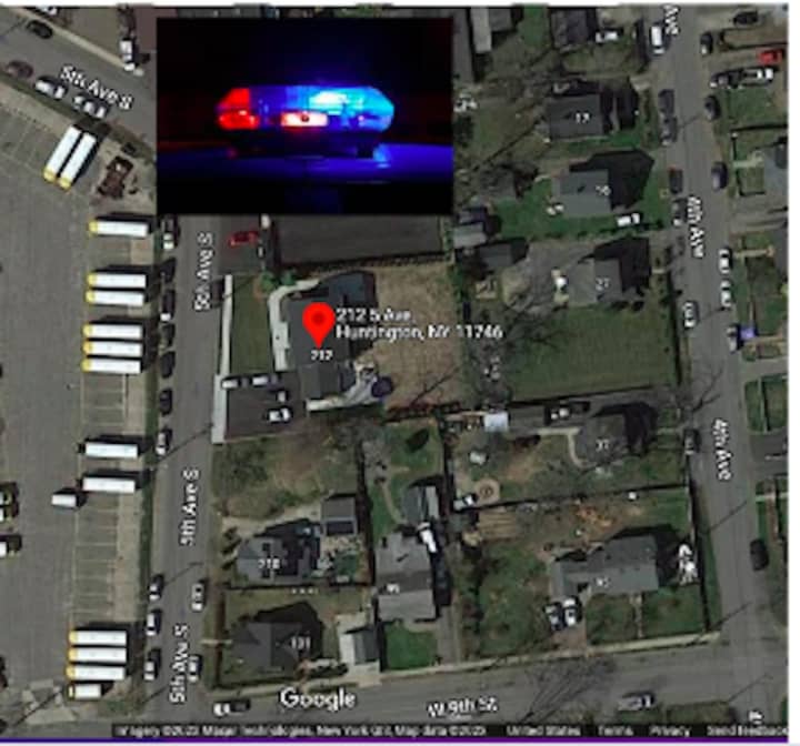 The area of the shooting in Huntington Station.
