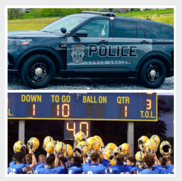 Middletown Area High School team in 2021 (bottom); Lower Swatara Township police department vehicle.