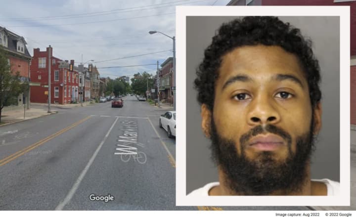 The 500 block of West Market Street in York and the suspected shooter, Tyrell Christian.