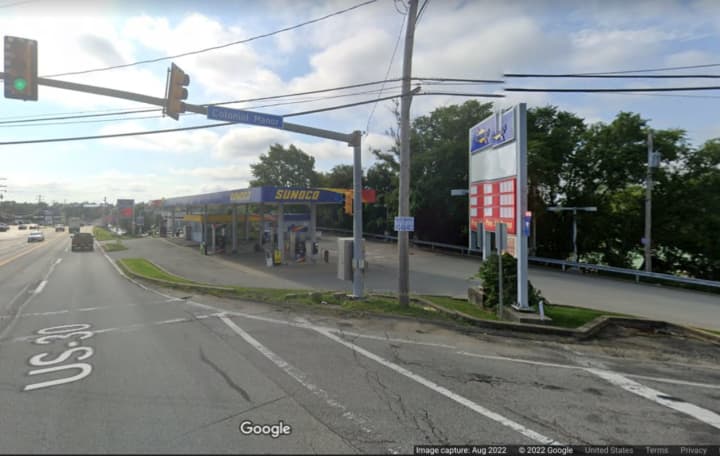 The Sunoco off Route 30 where the crash happened.
