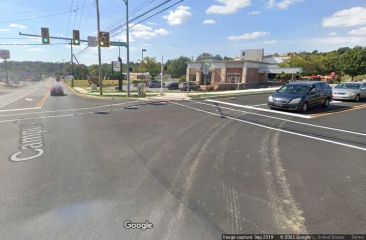 The intersection of Old Philadelphia Pike and Campus Drive, where the child was struck.