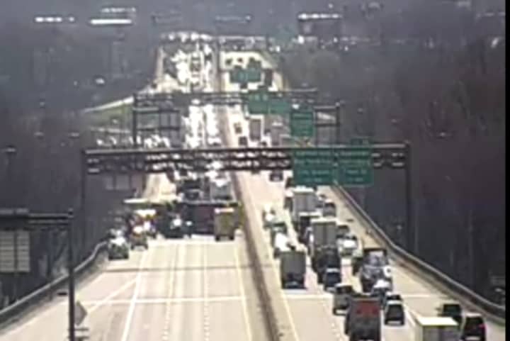 The scene of the crash along I-81.