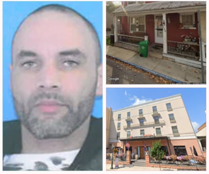 Todd Edward Warner (circa 2011), the condemned home, and the raided hotel.