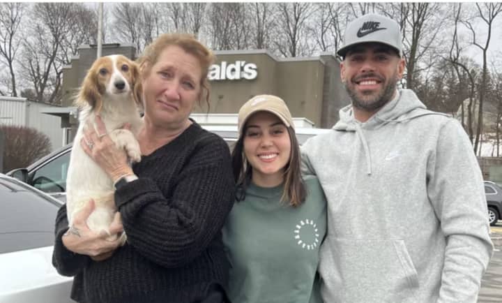 Tammy Proctor, of Pittsfield, can&#x27;t contain her emotions after being reunited with her dog Radar two years after she lost him thanks to the hard work — and cash — of Shannen Viveiros and her brother Chad Pavao.
