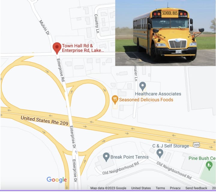 The area of the school bus crash.