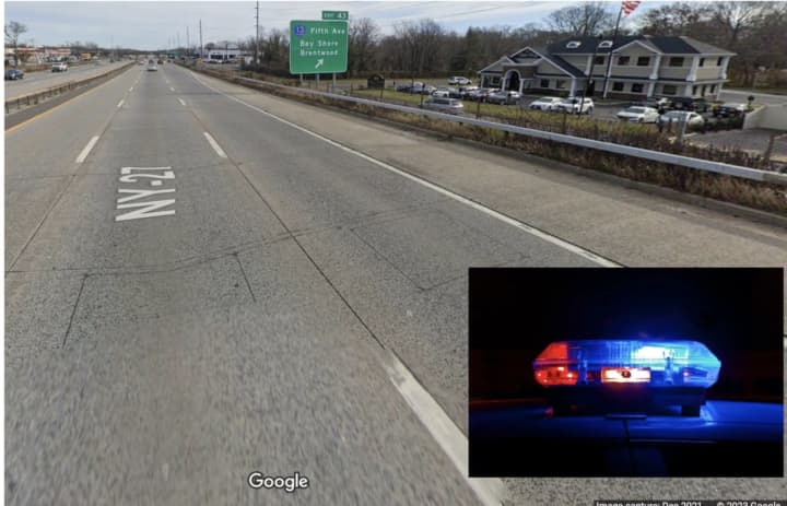A woman was killed crossing Sunrise Highway in Bay Shore.