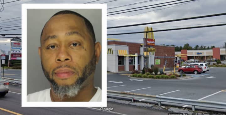 Terrell Bryant and the McDonald&#x27;s where he allegedly backed into a customer leaving the store.