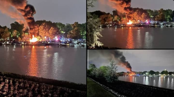 The scene of the marina fire in DC.