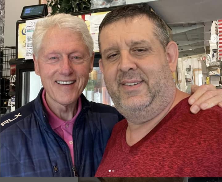 Former President Bill Clinton and Chef Dritan Hodza.