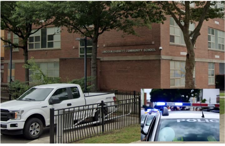 An armed man was stopped outside a New Haven elementary school by the school custodian.&nbsp;