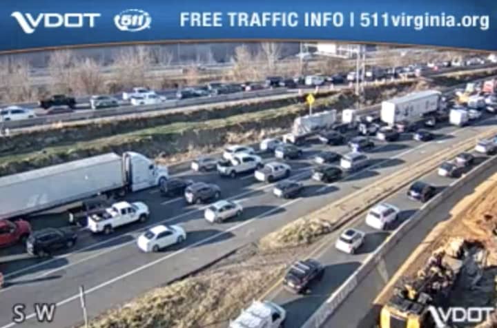 Traffic was completely stopped on I-495 in Fairfax County