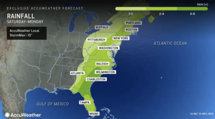 AccuWeather is predicting it will be wet in the DMV region this weekend.
  
