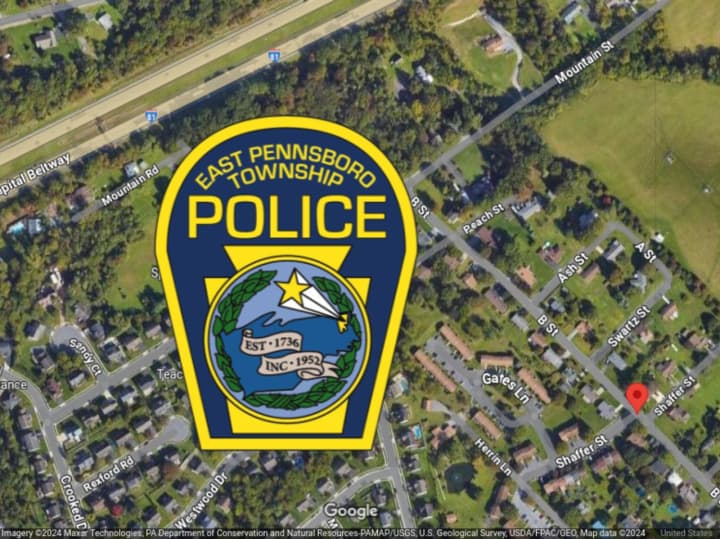 A map showing where the body was found in the 700 block of Shaffer Street, in East Pennsboro, Enola, on Saturday, March 8, according to the police.&nbsp;