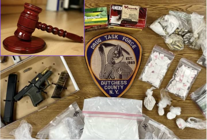 The drugs and guns were seized during the bust.&nbsp;