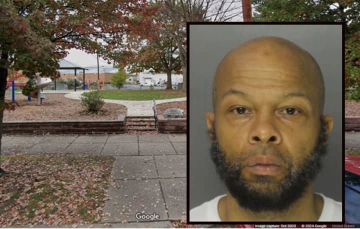 Tyron Stewart who is suspected of murder and the Vernon Street Park where the man who he allegedly shot multiple times, was found dead, according to the Harrisburg Police.&nbsp;