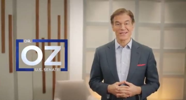 Screenshot of Dr. Oz for US Senate Campaign ad.