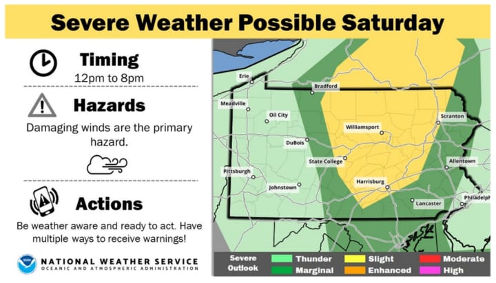 NWS map of Saturday&#x27;s storm