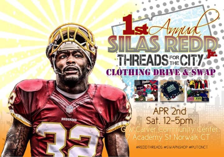 Washington Redskins running back Silas Redd will host his inaugural Threads for the City clothing drive and swap at the George Washington Carver Community Center In Norwalk on Saturday from noon-5 p.m.