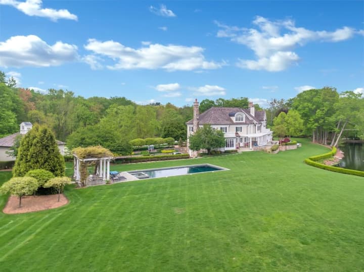 The estate sits on nearly 20 private acres.
