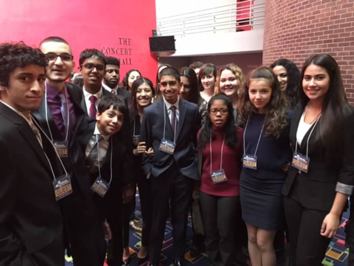 Students from Alexander Hamilton High School were among the Elmsford students who attended Gov. Andrew Cuomo&#x27;s State of the State speech at SUNY Purchase on Jan. 10.