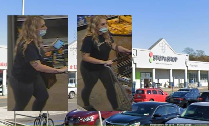 Authorities asked the public for help locating a woman who is accused of stealing items from Stop &amp; Shop in Shirley.