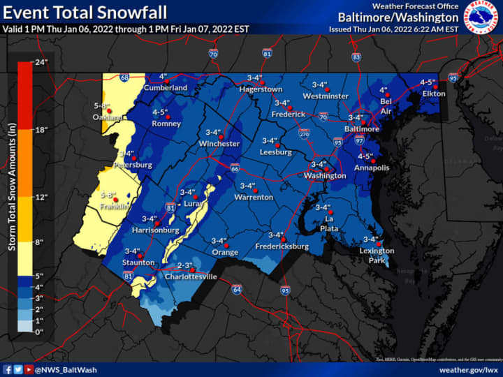 Winter Weather Advisory Map For Maryland