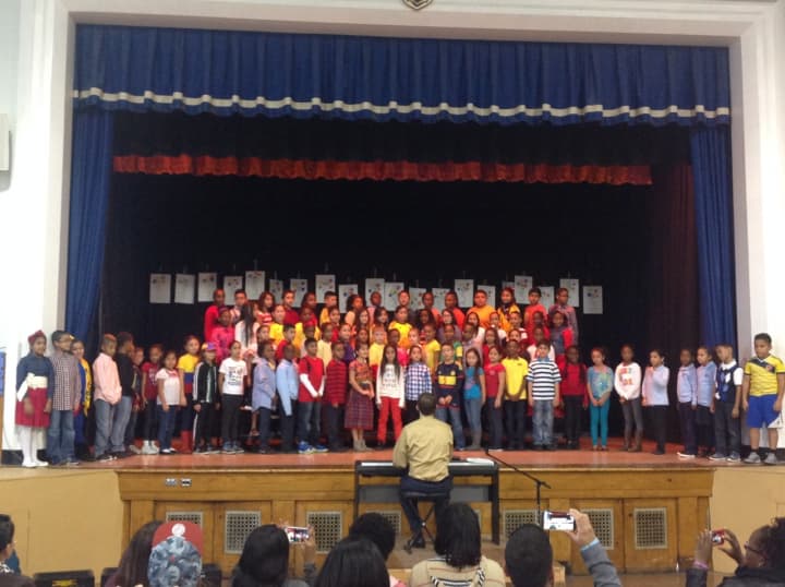 Englewood on the Palisades Charter School students attended an assembly during a Hispanic Heritage event. 