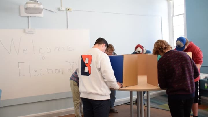 Bronxville students during their mock election.