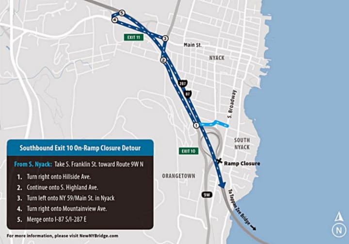 The southbound Exit 10 on-ramp will be closed overnight Monday through Wednesday -- and here&#x27;s the detour route.