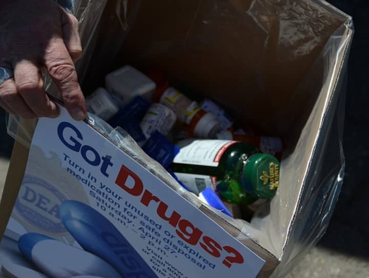 A total of 59.5 pounds of unwanted/unused medications were collected in Ridgefield on Saturday, April 30, during National Prescription Drug Take Back Day.