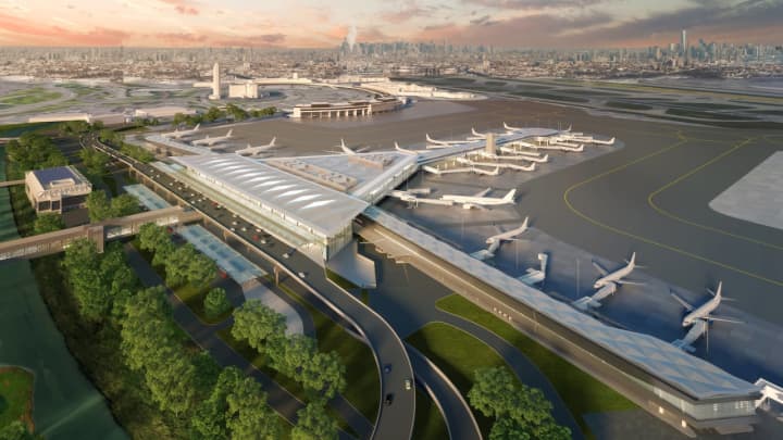 Grimshaw Architects has released the renderings of Terminal One at Newark Airport.