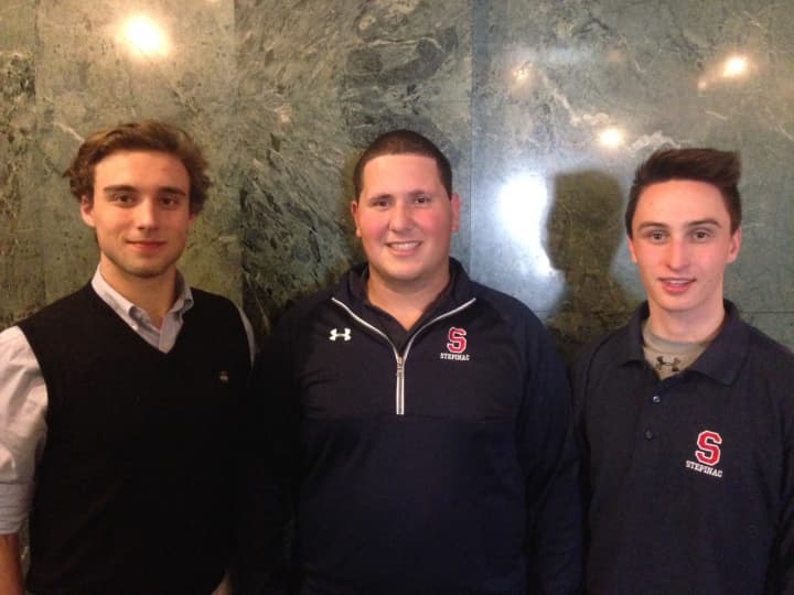 Left to right are the three Stepinac Theater Lab pioneers Nicholas Tabio, Christian Prato and Kevin Ulrich.