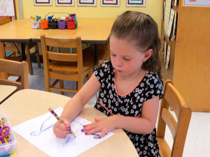 Kindergartners in Alyson Tully’s class completed self-portraits, and Bonnie Seligson’s students created their own calendars for the month of September.